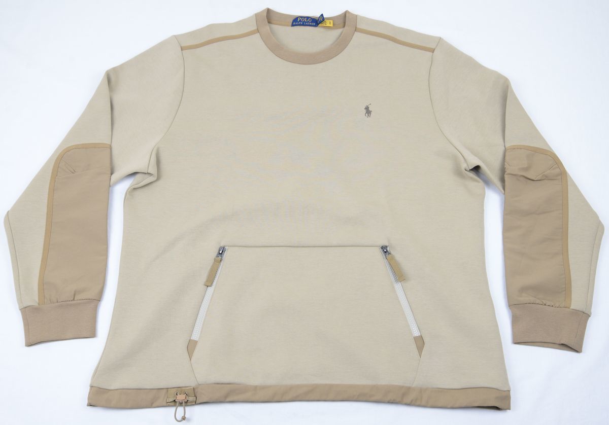 ●定価30800円POLO LRALPH LAURENポロラルフローレントレーナー(ベージュ，US-XXL（JP-XXXL，ジップ付カンガルーポケット付)新品