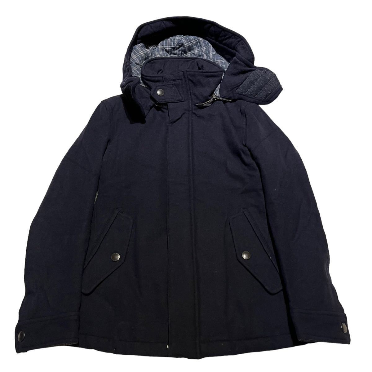 BURBERRY BLACK LABEL フード付きモッズコート LL バーバリーブラックレーベル上着フード付き BURBERRY BLACK LABEL