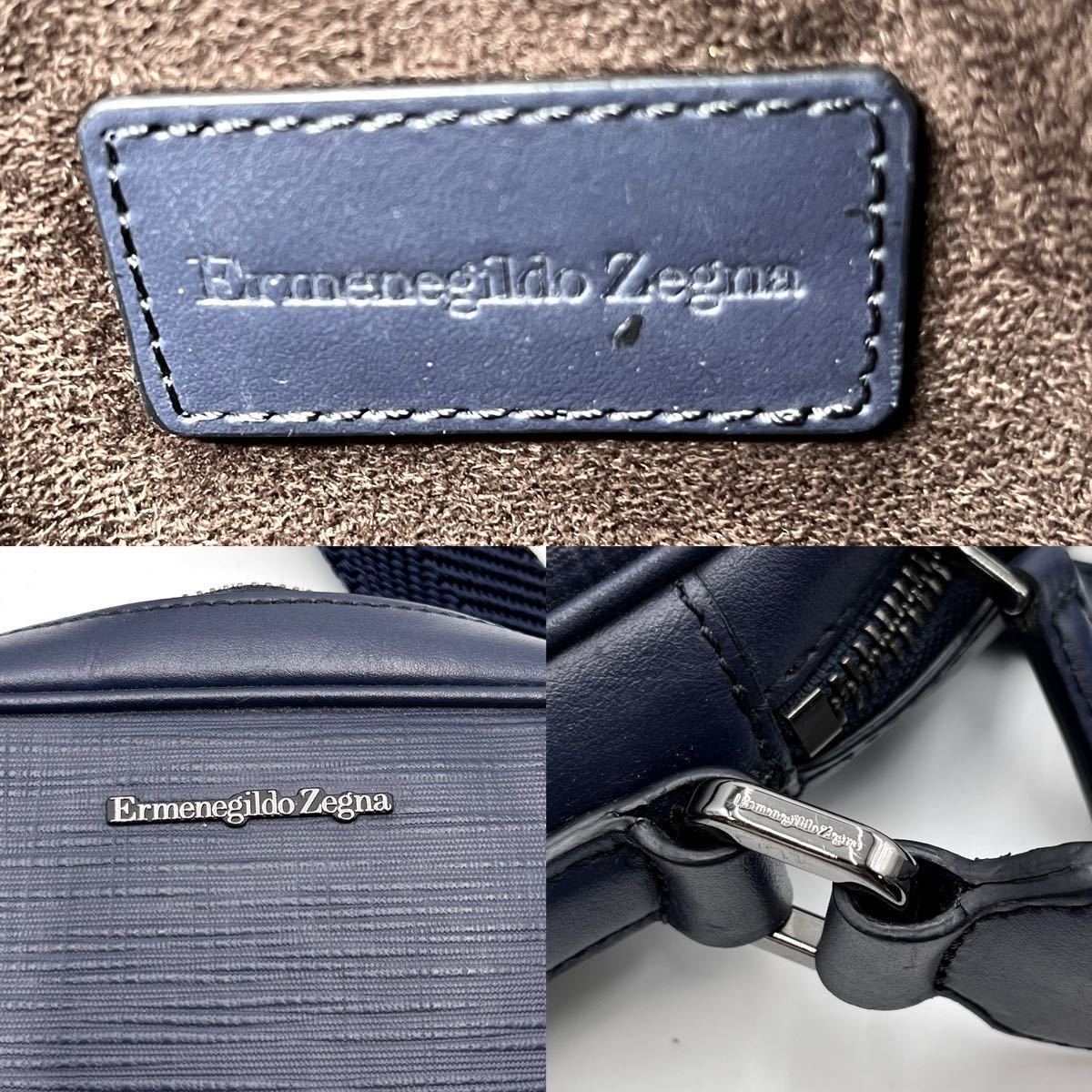 極美品○エルメネジルド ゼニア ショルダーバッグ オールレザー