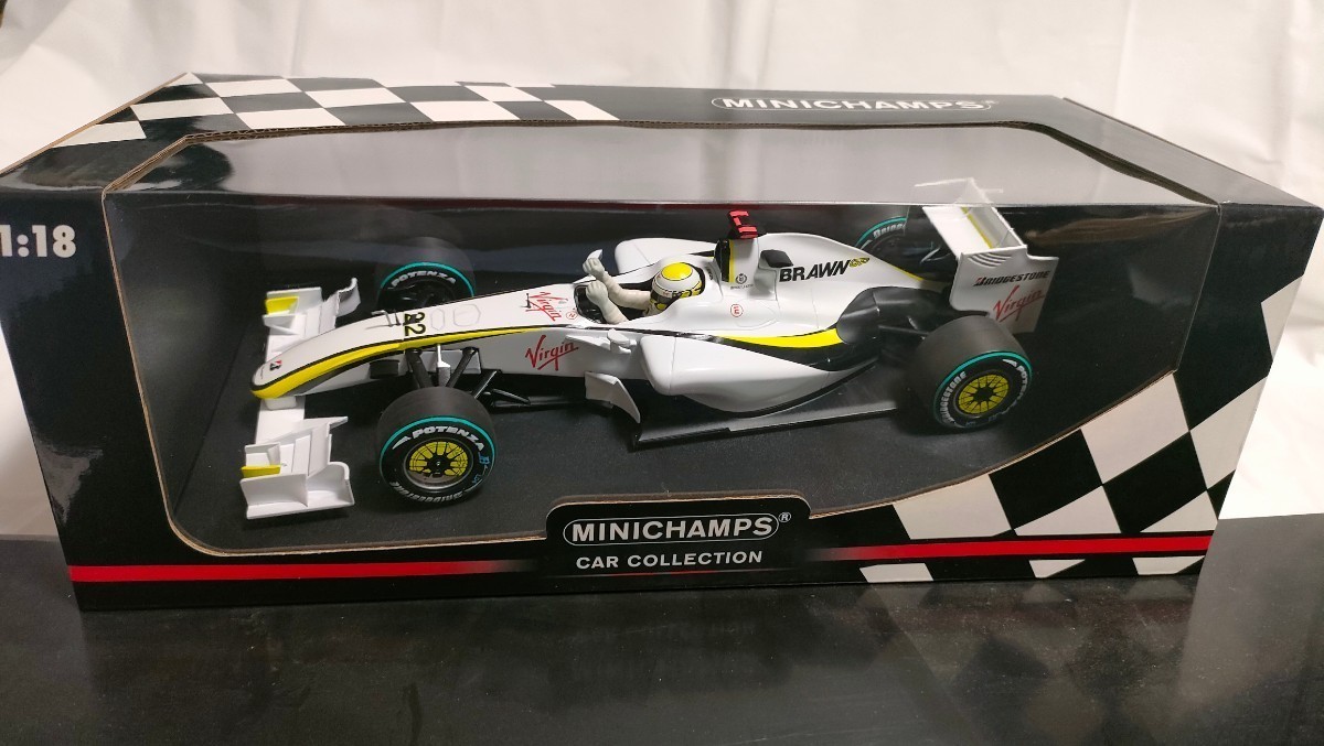 未開封美新品1/18ブラウンGPメルセデスF1　BGP001ジェンソン　バトン#22 2009WINNER　AUSTRALIAN ミニチャンプスMINICHAMPS　限定生産品②
