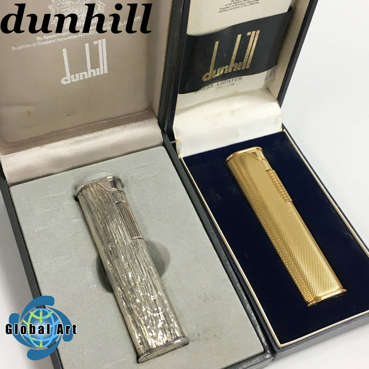 1 D08263/dunhill ダンヒル/ガスライター/スリム/ゴールド/シルバー/箱付/火花OK/まとめて/計2点セット(ダンヒル)｜売買されたオークション情報、yahooの商品情報をアーカイブ公開 - オークファン ダンヒル