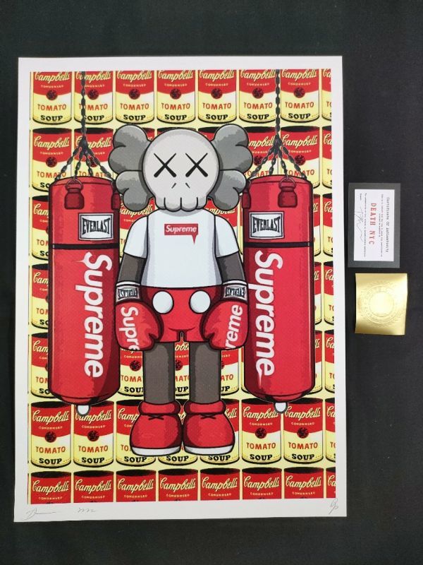 【超希少・3点セット】DEATH NYC 美品 ポップアート　キャンベル 世界限定100枚 DEATH NYC アートポスター 72 カウズ KAWS アンディ
