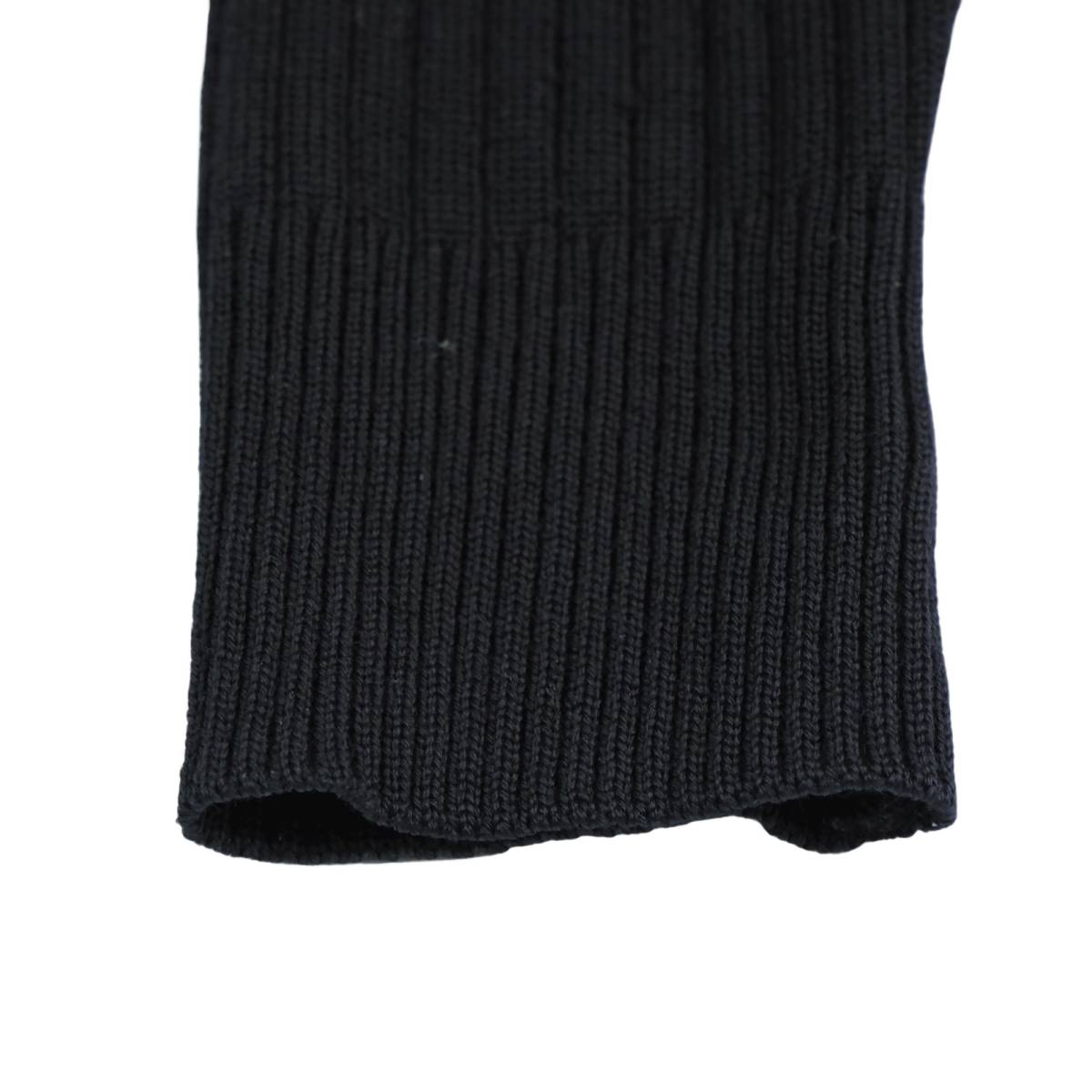 ◆美品 送料無料◆ 伊太利屋 イタリヤ 豪華 襟装飾 長袖 ウール リブ ニット カーディガン 黒 ブラック レディース 9 ◆秋冬◆　3413j1