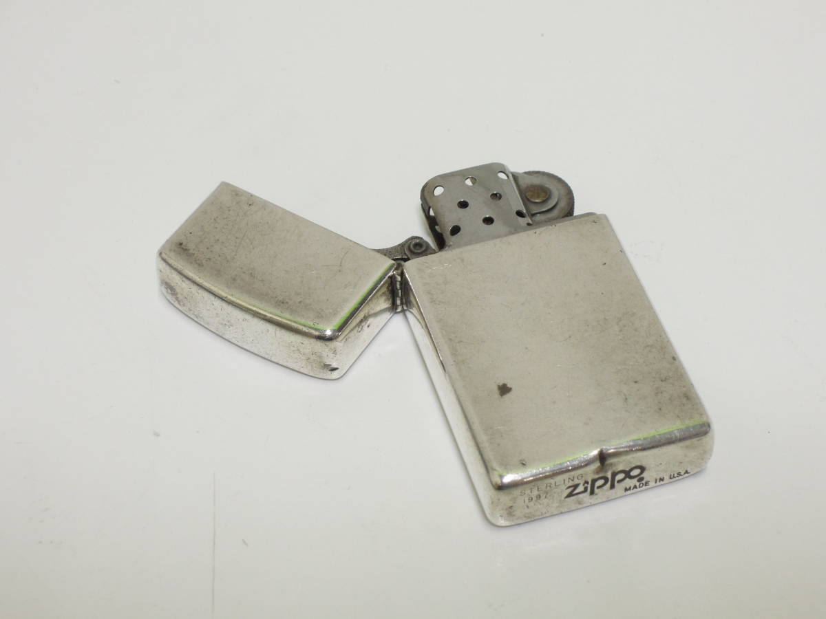 17005 喫煙グッズ祭 ジッポー オイル ライター スターリング 1997 スリムタイプ 着火未確認 ZIPPO 画像でご確認下さい ZIPPO オイルライター オイル