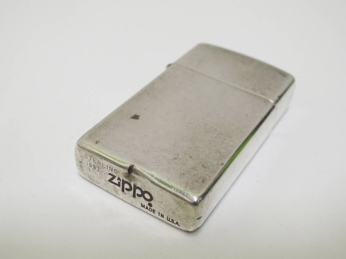 17005 喫煙グッズ祭 ジッポー オイル ライター スターリング 1997 スリムタイプ 着火未確認 ZIPPO 画像でご確認下さい ZIPPO オイルライター オイル