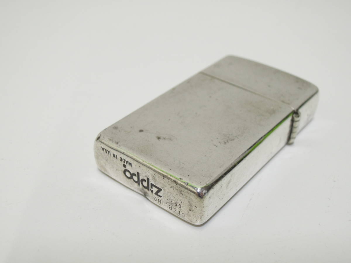17005 喫煙グッズ祭 ジッポー オイル ライター スターリング 1997 スリムタイプ 着火未確認 ZIPPO 画像でご確認下さい ZIPPO オイルライター オイル