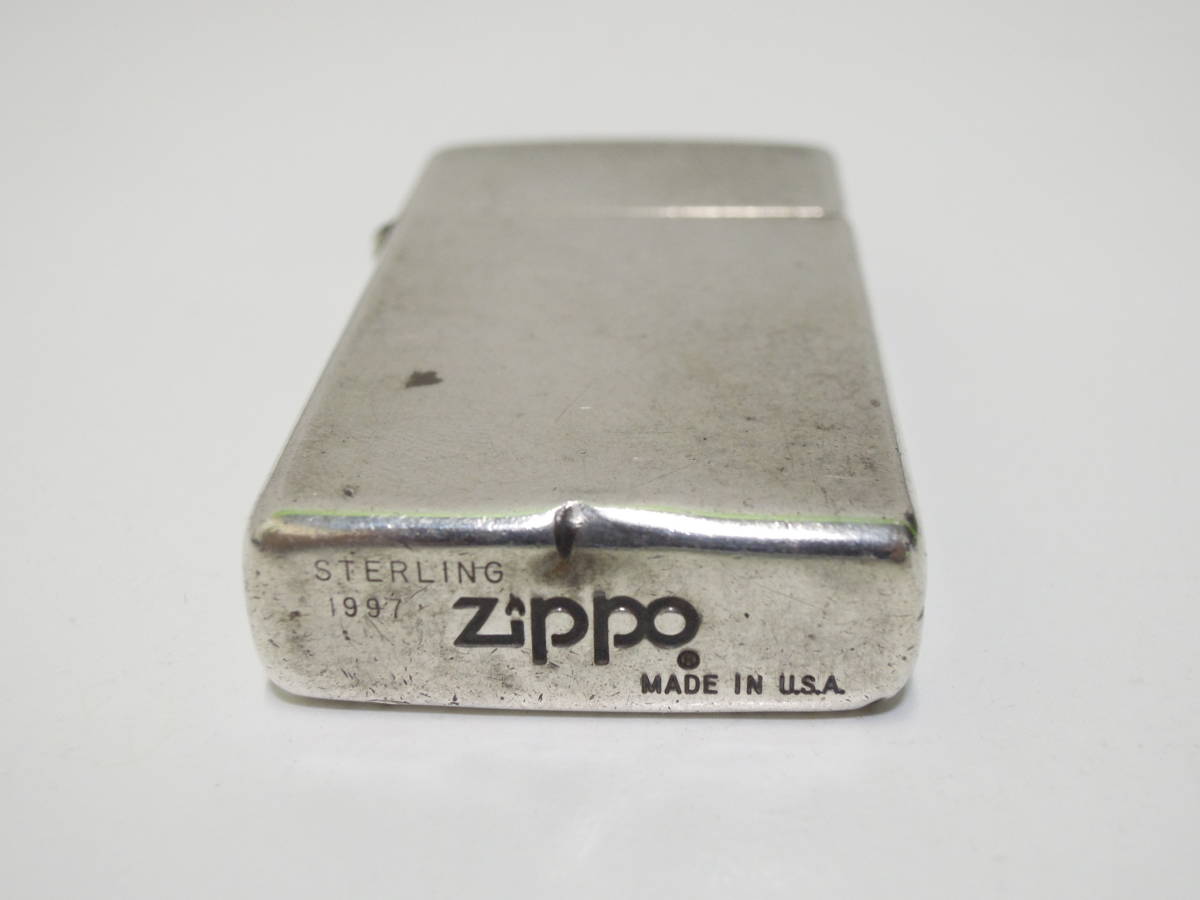 17005 喫煙グッズ祭 ジッポー オイル ライター スターリング 1997 スリムタイプ 着火未確認 ZIPPO 画像でご確認下さい ZIPPO オイルライター オイル