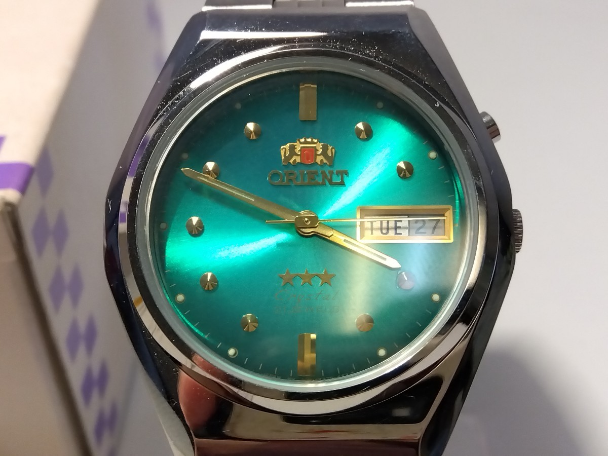 【稼働品・極美品】 ORIENT Crystal オリエント クリスタル 21JEWELS 自動巻き メンズ 時計 【A232】
