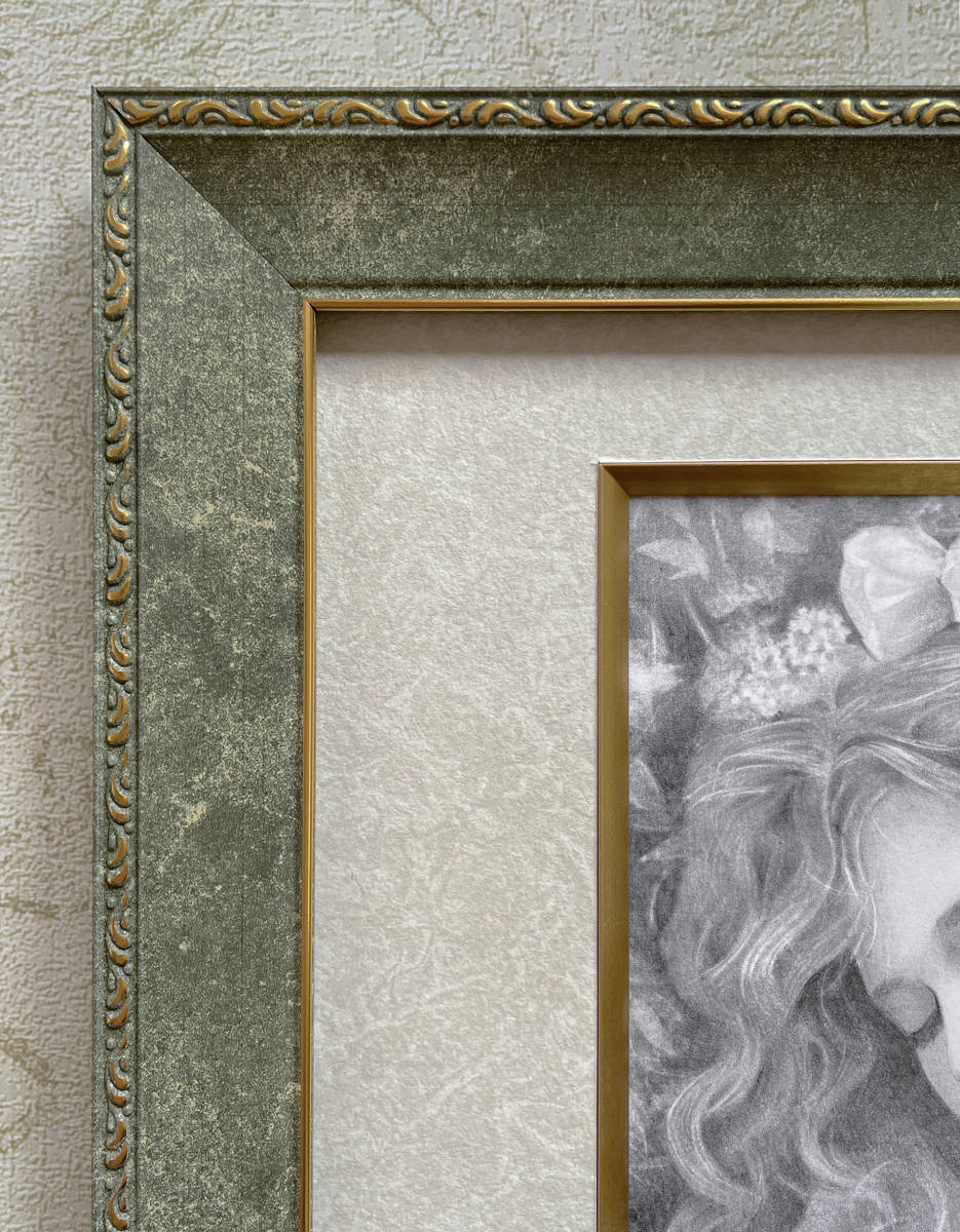 鉛筆画 人物画 女性 #84【額装】(鉛筆画、木炭画)｜売買された