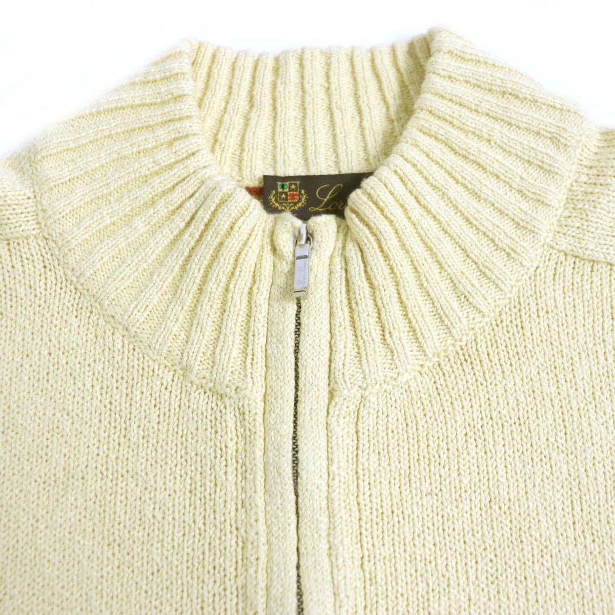 美品▽Loro Piana ロロピアーナ ハーフZIP コットン100% セーター