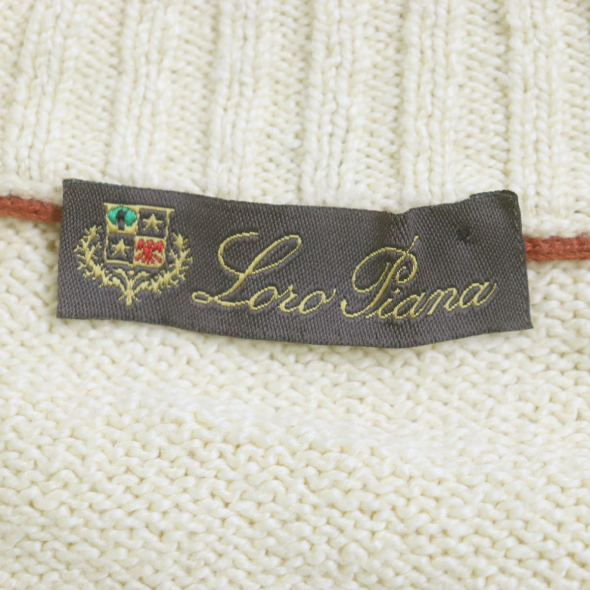 美品▽Loro Piana ロロピアーナ ハーフZIP コットン100% セーター