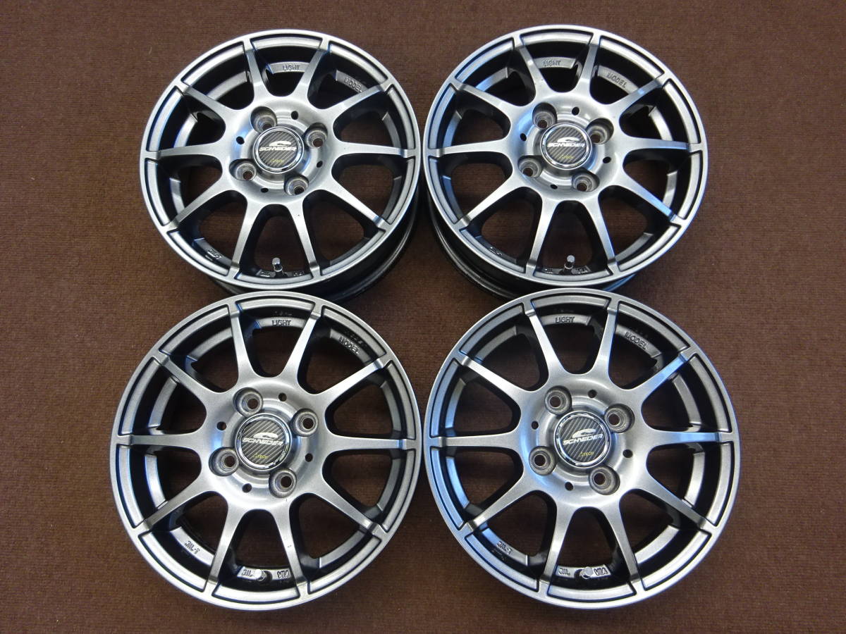 A-13 A-TECH SCNEIDER 13×4J ET42 PCD100 4H 4本 比較的 程度良好 軽量 