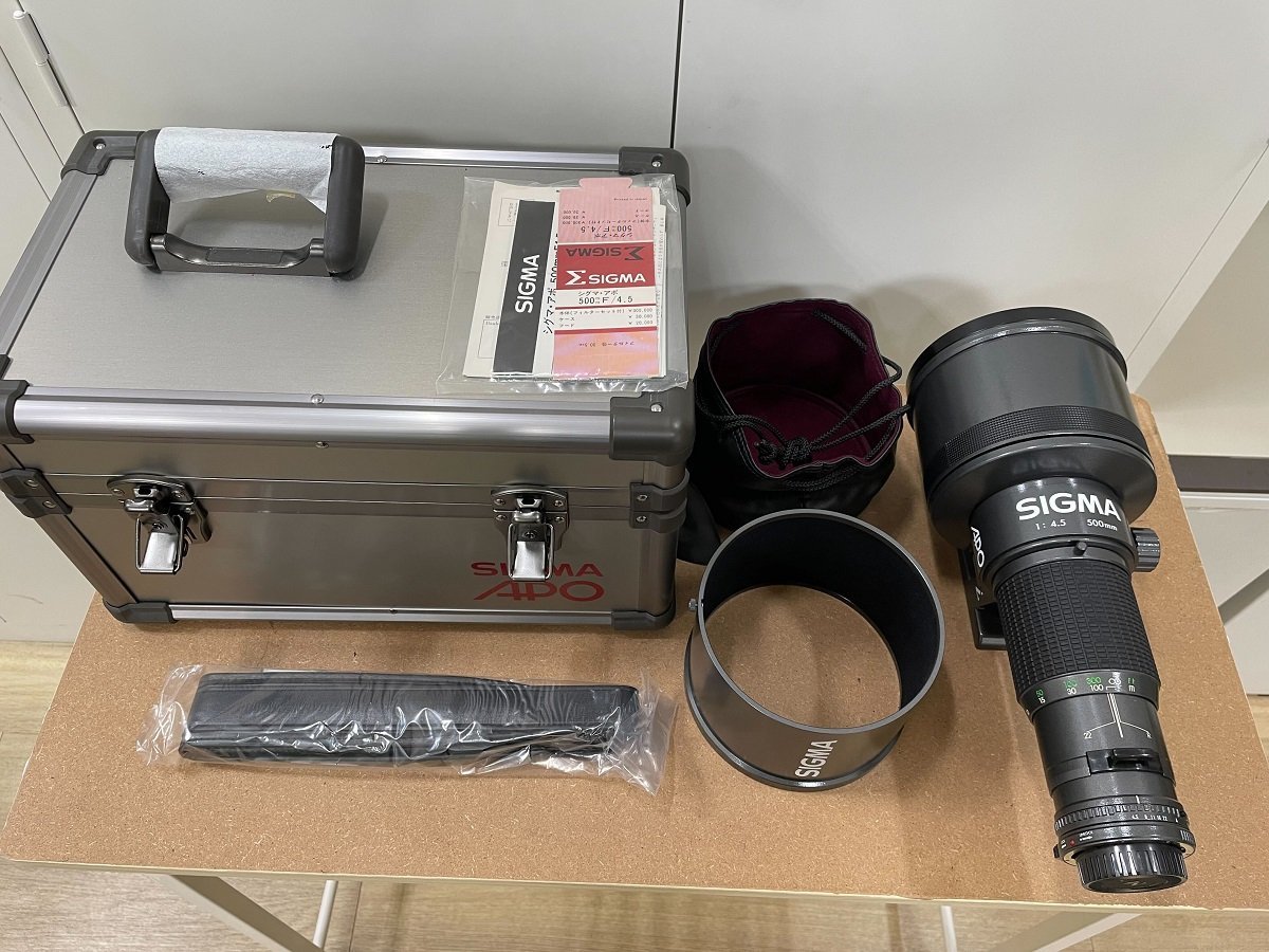 【J16892】SIGMA　1:4.5　f=500mm　APO　シグマ　カメラレンズ　ハードケース付　動作未確認　中古品