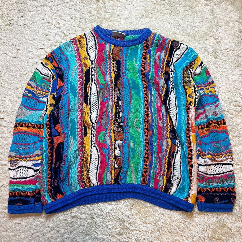 希少COOGI 90s COOGI クージー 3Dニット マルチカラー ウール クージー