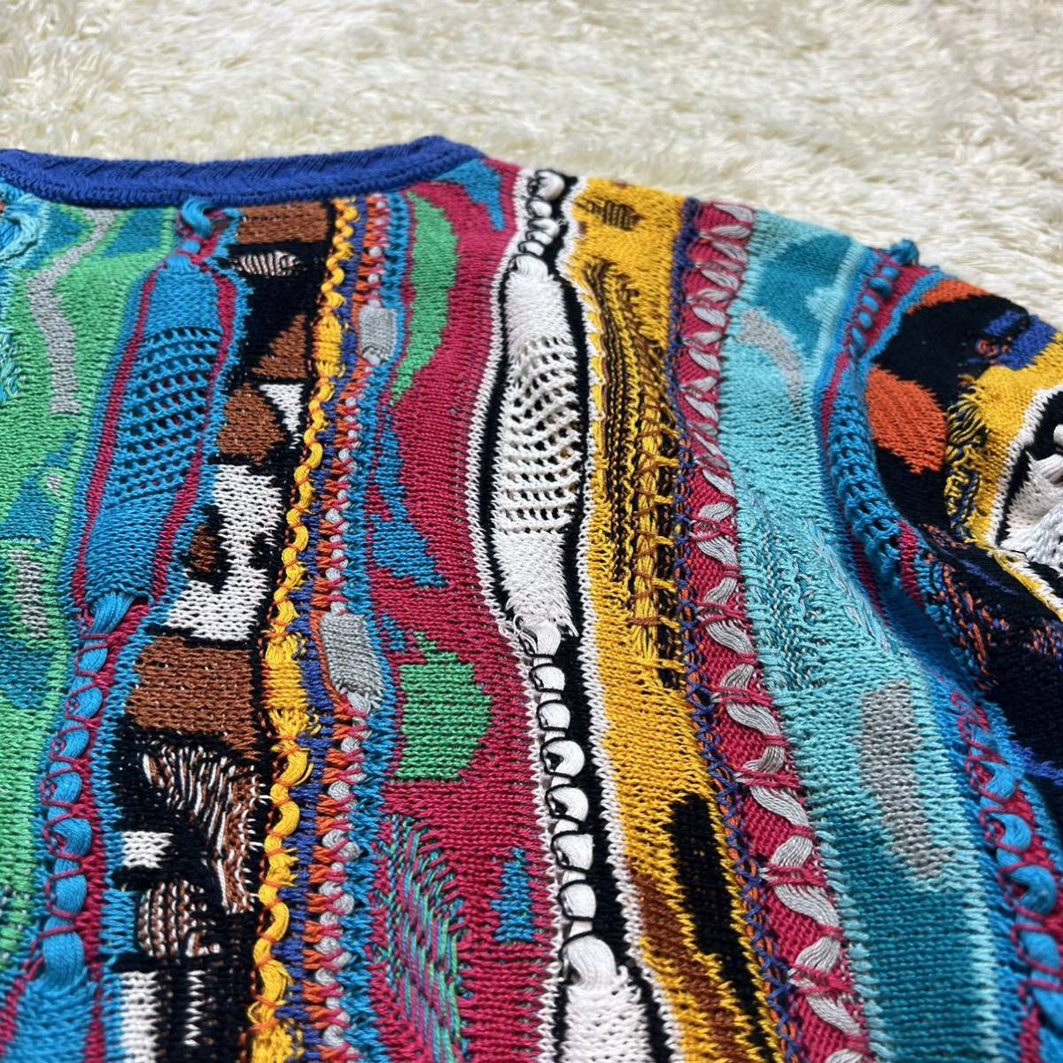 希少COOGI 90s COOGI クージー 3Dニット マルチカラー ウール クージー