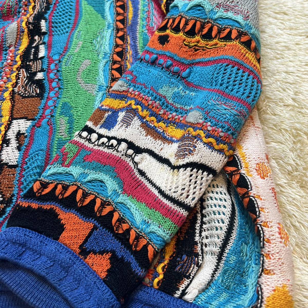 希少COOGI 90s COOGI クージー 3Dニット マルチカラー ウール クージー