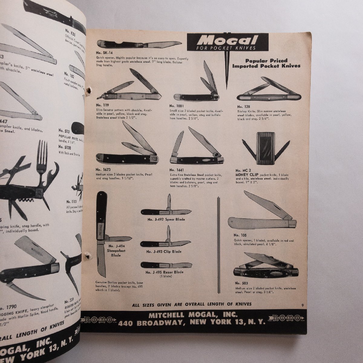 カタログ MOGAL CATALOG NUMBER10 剃刀 双眼鏡 ナイフ 銃_2