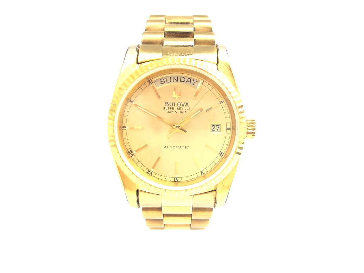 送料無料 1円～ 稼働品 時計 BULOVA ブローバ SUPER SEVILLE AUTOMATIC 