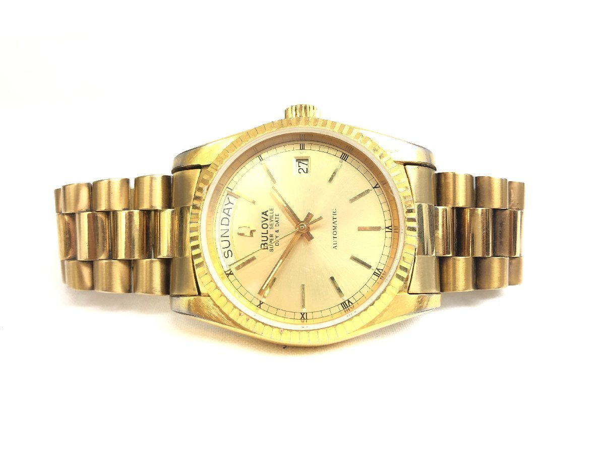 送料無料 1円～ 稼働品 時計 BULOVA ブローバ SUPER SEVILLE AUTOMATIC 