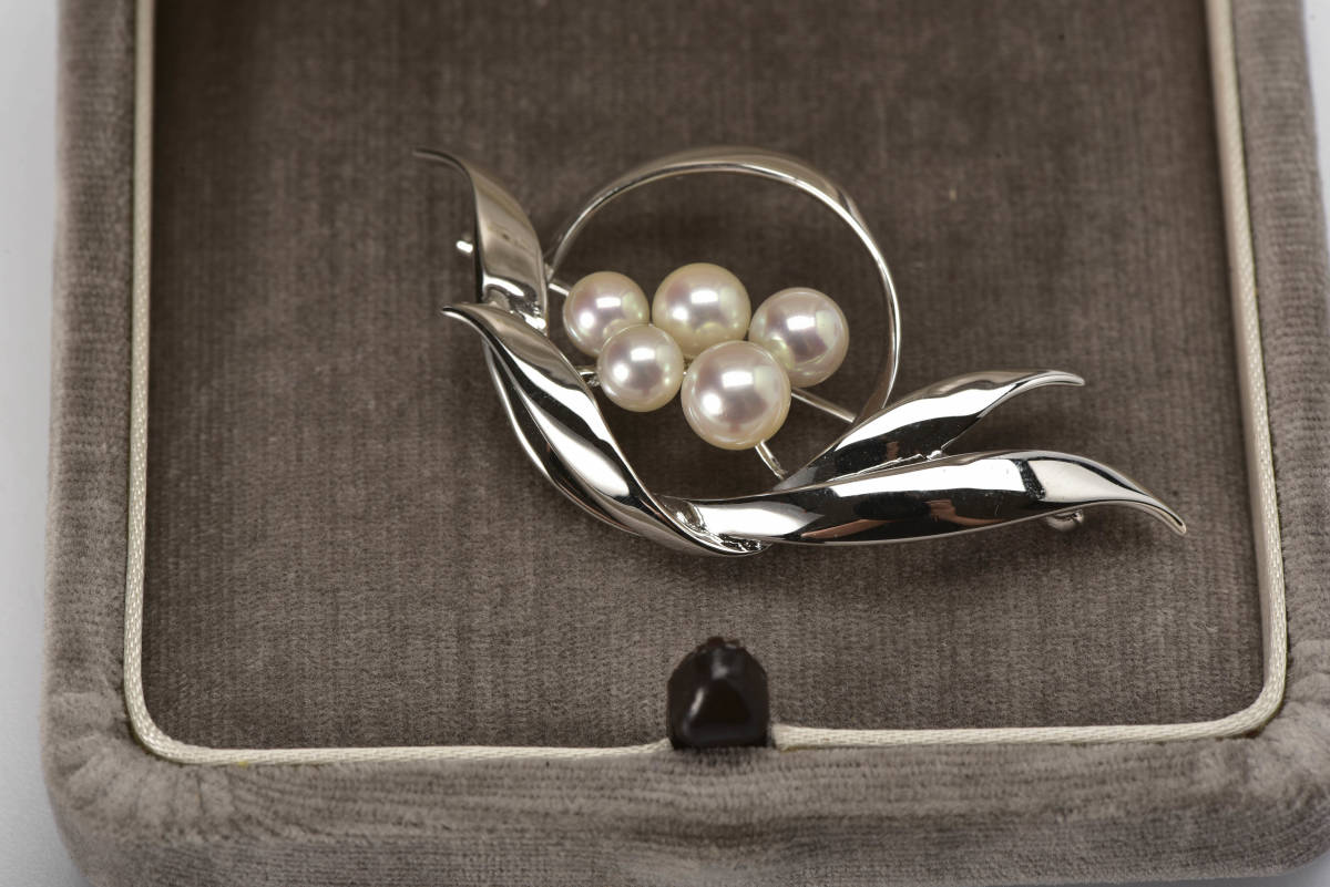 ブローチ パール ミキモト あこや真珠 真珠 シルバー MIKIMOTO 