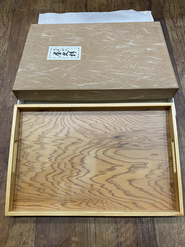 ① 屋久杉 盆 トレイ 木製 希少木材 長期保管品 デッドストック