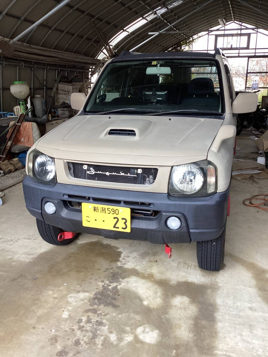 1円スタート　一円スタート　ジムニー　４型　艶消しベージュ　車検満タン　カスタム多数　エンジン8万キロ台　ナビモニター付き調子抜群