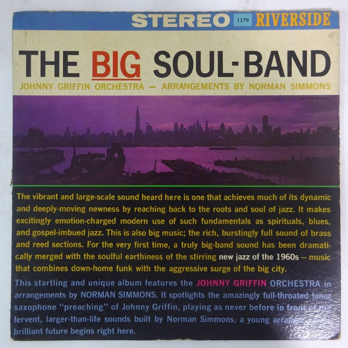 14025484;US盤&frasl;RIVERSIDE&frasl;黒小ラベル&frasl;深溝&frasl;inc無しJohnny Griffin