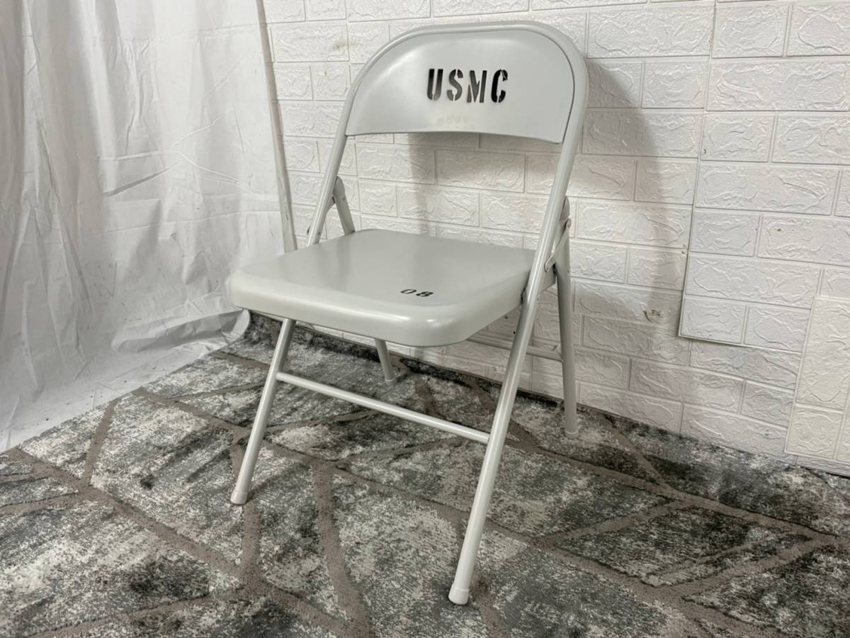 米軍放出品】☆未使用品 MECO 折り畳みイス USMC オフィス パイプ椅子 1