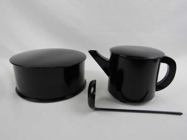 懐石道具 木製黒塗 湯斗 飯器 四点セット 茶道具 茶事 七事式 茶道具 懐石道具 湯斗 七事式 茶事 四点セット 飯器 木製黒
