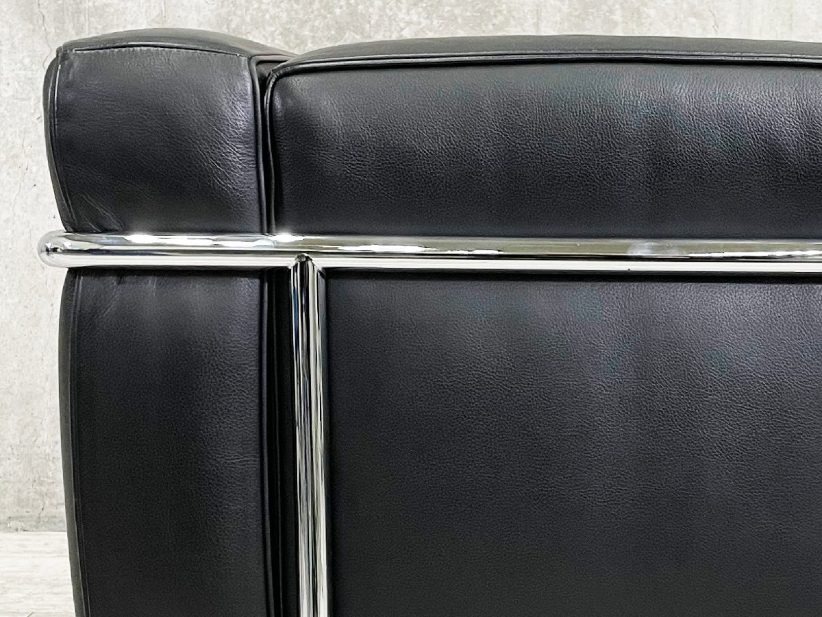 A)cassina/カッシーナ□コルビジェ LC2 □本革ソファ□刻印入り□正規品