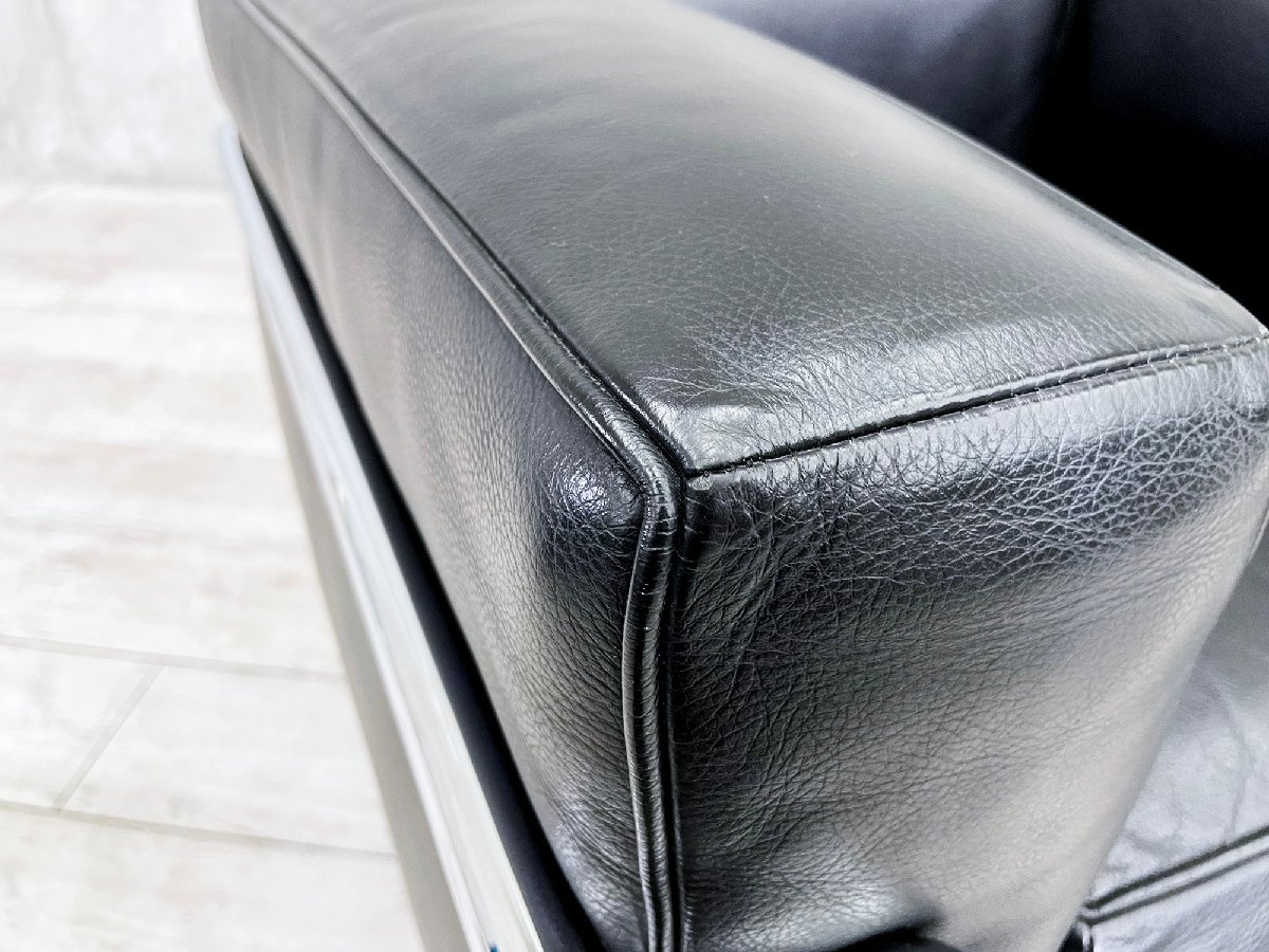 A)cassina/カッシーナ□コルビジェ LC2 □本革ソファ□刻印入り□正規品