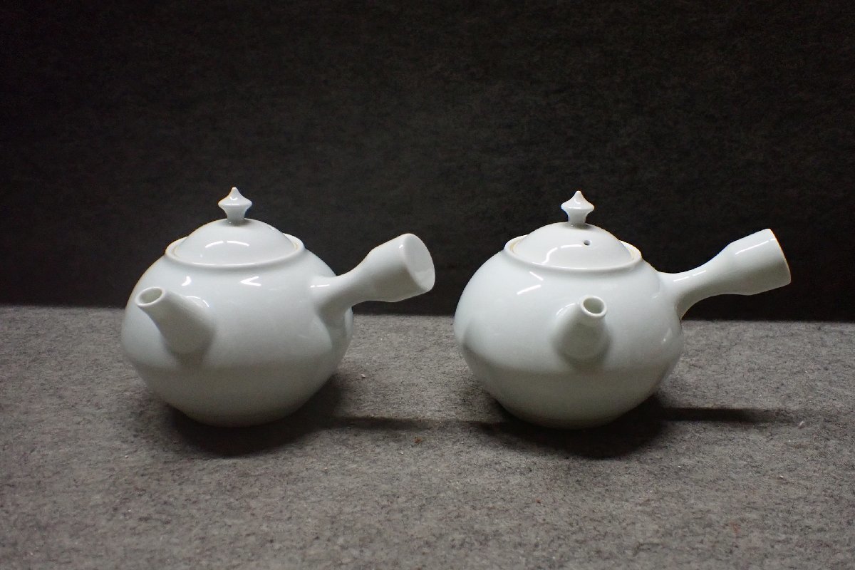 ★111785 煎茶道具 白磁 茶器 急須 萬 在銘 ２点 まとめて ★　