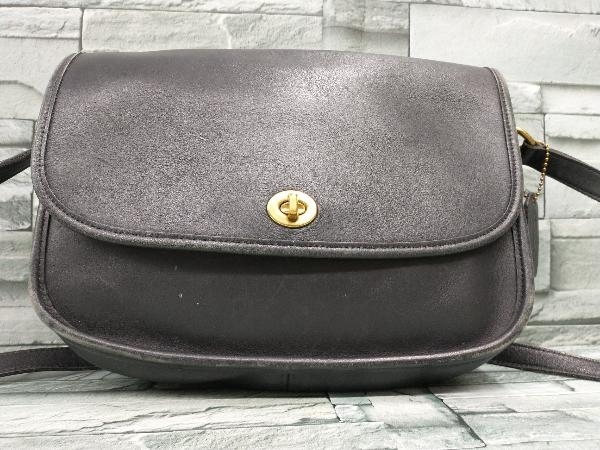 COACH コーチ 9790 ターンロック USA製 オールレザー ブラック バッグ 