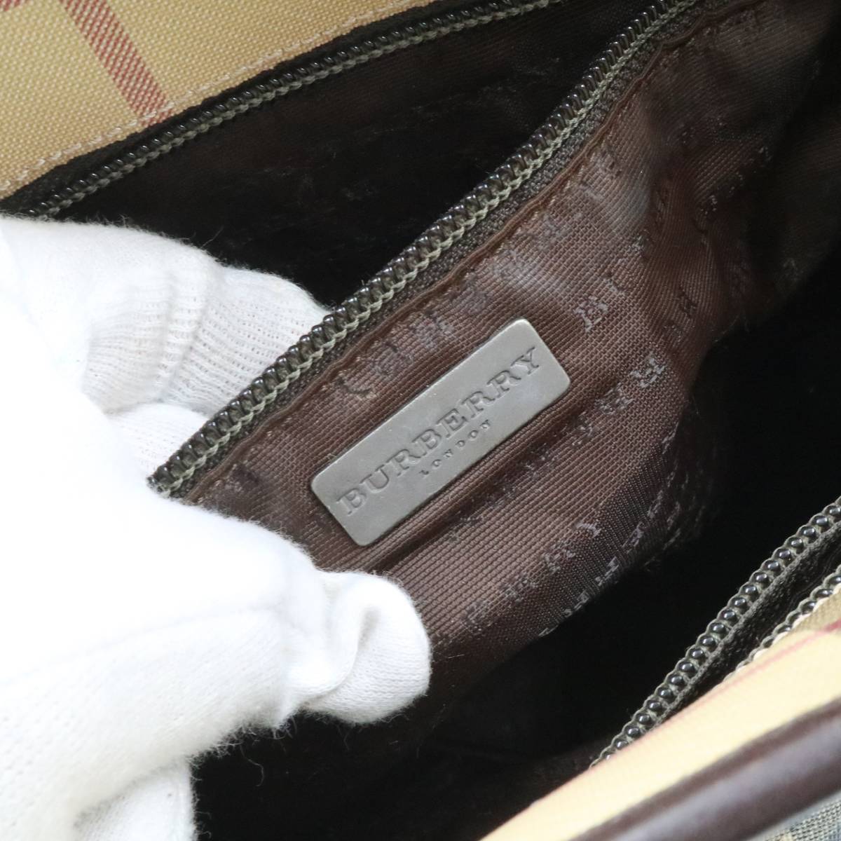 ☆BURBERRY バーバリー ノバチェック PVC×レザー トートバッグ