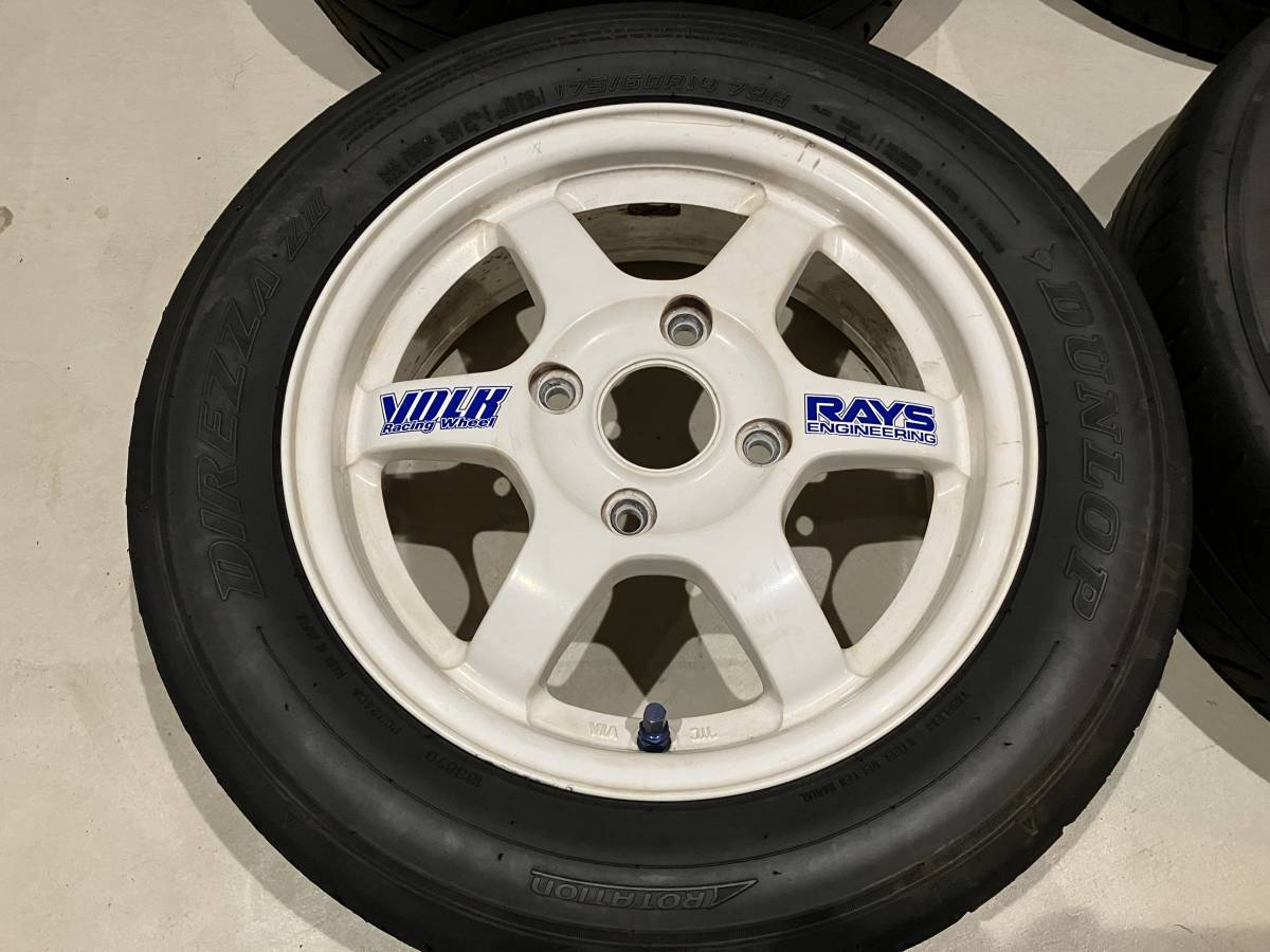 絶版 RAYS レイズ ボルクレーシング TE37 14インチ5.0j+45【4本】4H PCD114.3 175/60R14 22年製ZⅢ 【4本セット】カプチーノで使用_2