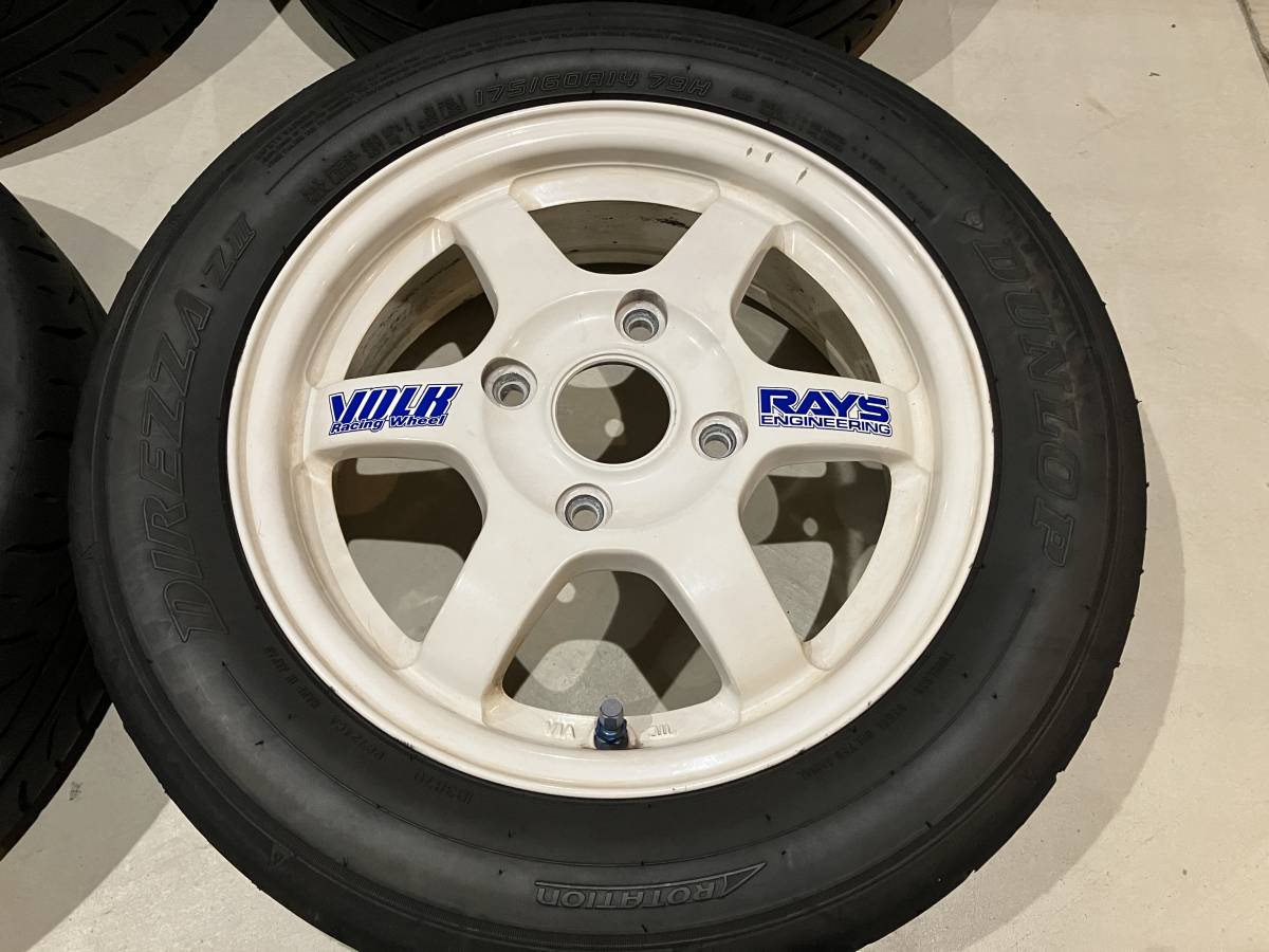 絶版 RAYS レイズ ボルクレーシング TE37 14インチ5.0j+45【4本】4H PCD114.3 175/60R14 22年製ZⅢ 【4本セット】カプチーノで使用_3