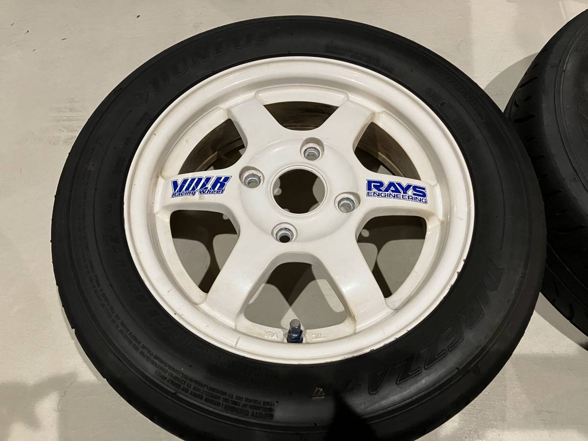 絶版 RAYS レイズ ボルクレーシング TE37 14インチ5.0j+45【4本】4H PCD114.3 175/60R14 22年製ZⅢ 【4本セット】カプチーノで使用_4