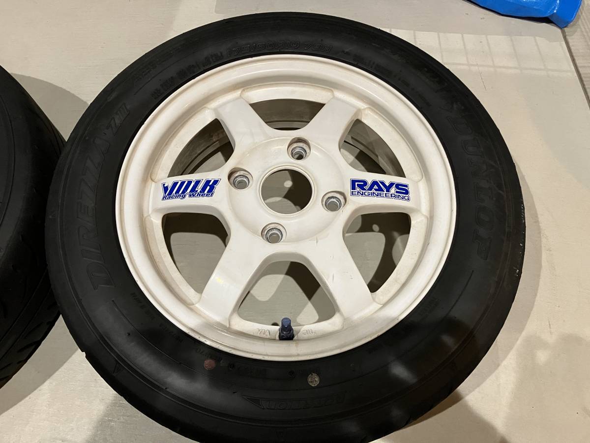 絶版 RAYS レイズ ボルクレーシング TE37 14インチ5.0j+45【4本】4H PCD114.3 175/60R14 22年製ZⅢ 【4本セット】カプチーノで使用_5