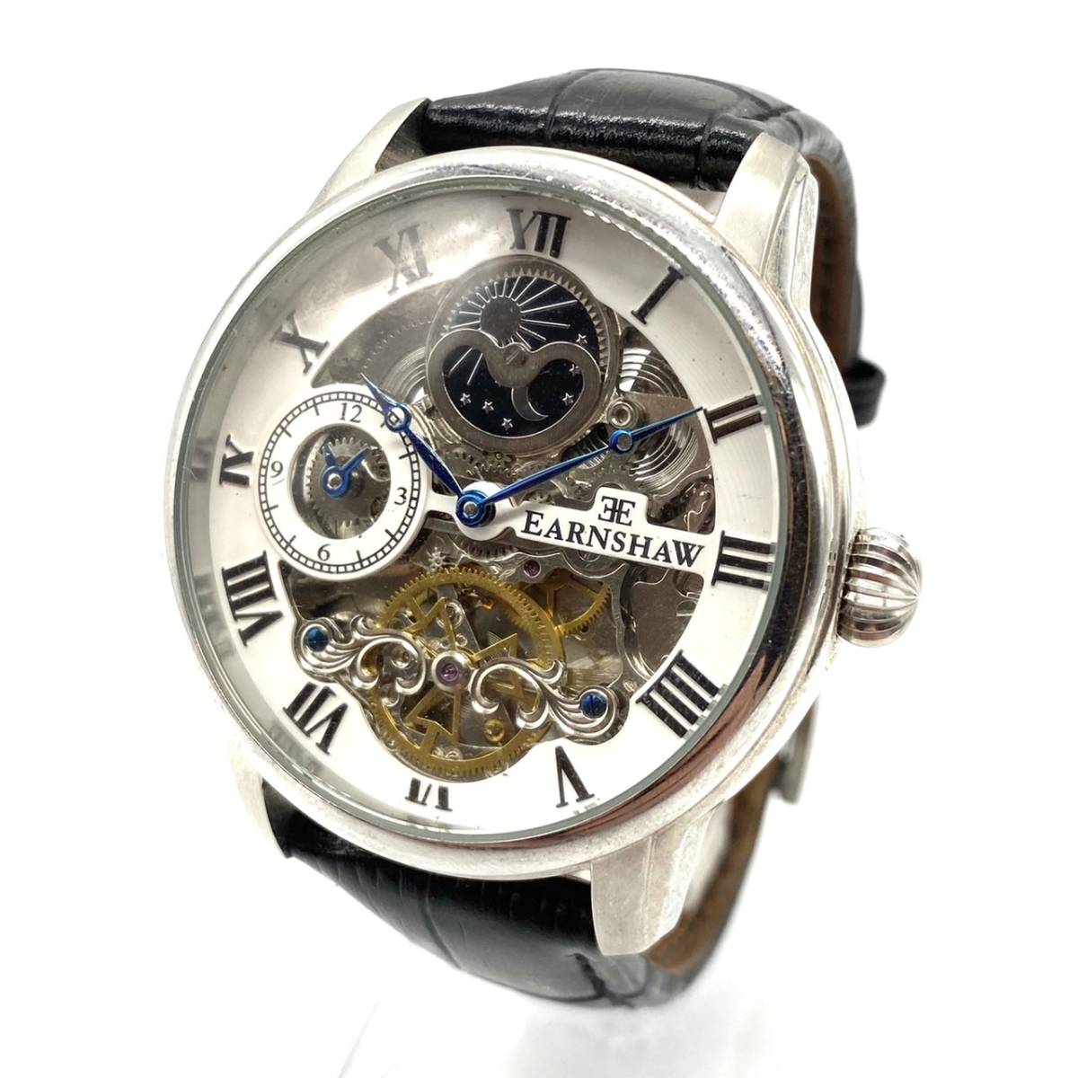 □【稼働品】 EARNSHAW アーンショウ 1805 8006 スケルトン AT 自動 