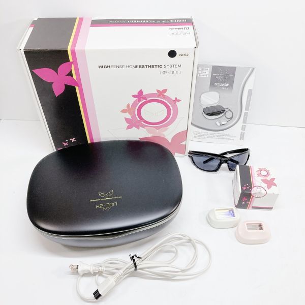 3400/エムテック ke-non ケノン 脱毛器 NIPL-2080 Ver.6.2　各種カートリッジ3個＋未使用カートリッジ1個　レベル１残使用回数　194，192回