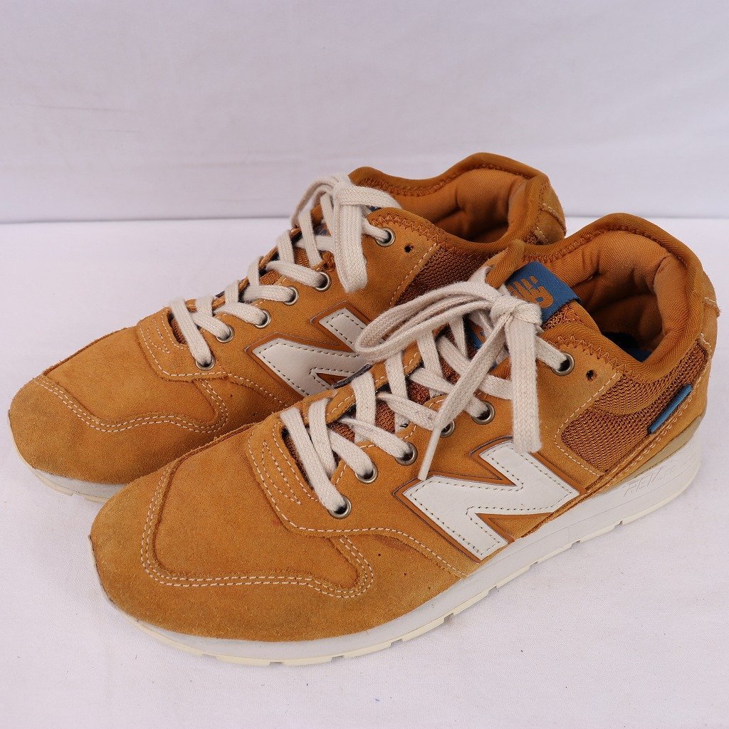 996 ニューバランス 26.0cm/new balance ミドルカット 茶 ブラウン 白 ホワイト 中古 古着 メンズスニーカー yy2396