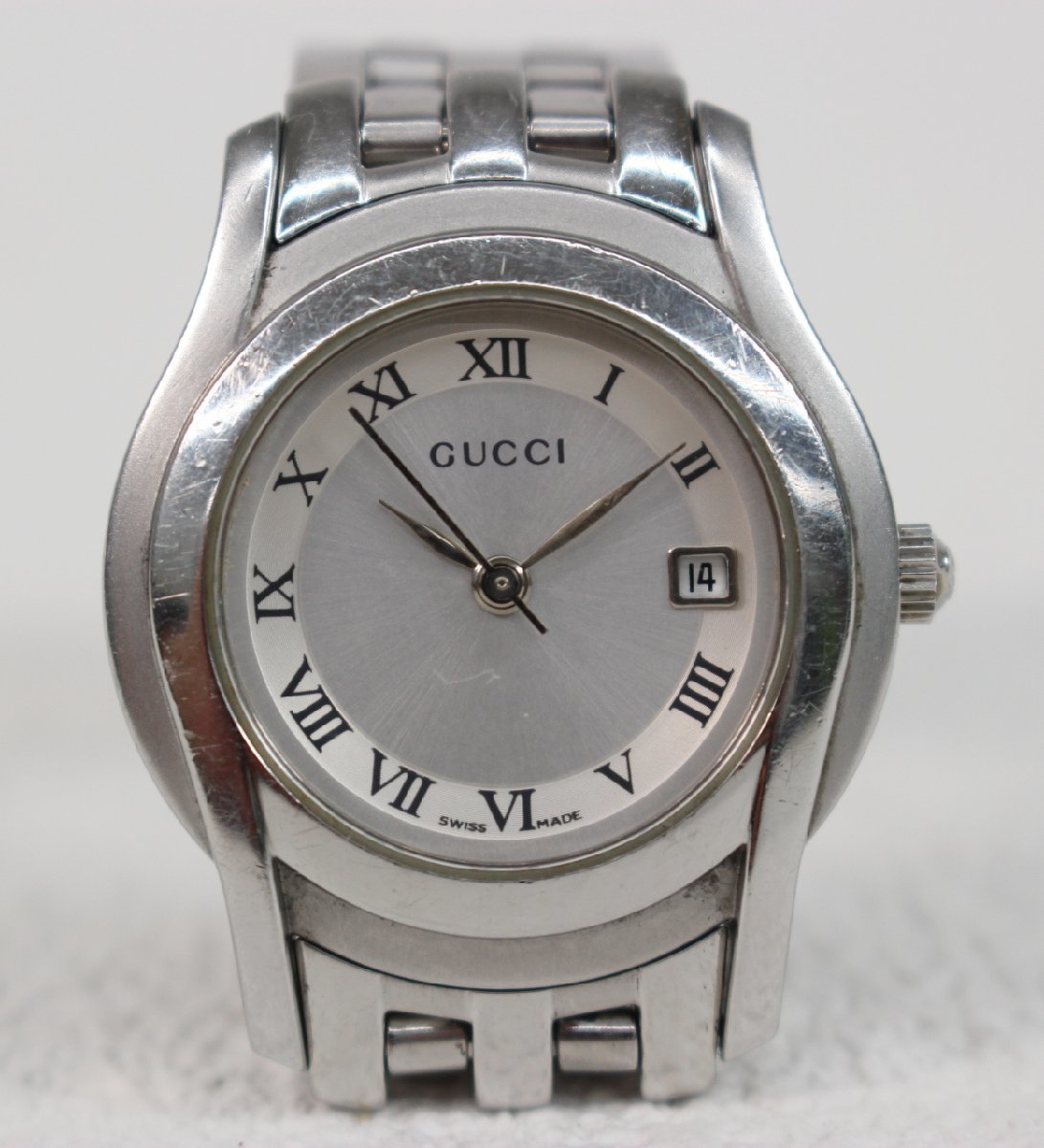 □ジャンク品□ GUCCI グッチ 5500L シルバー 不動品 クオーツ レディース腕時計 (2821895）