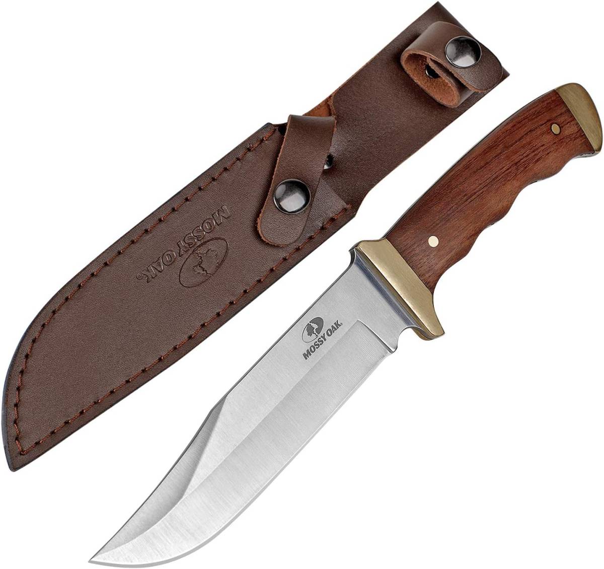 MOSSY OAK ナイフセット シースナイフ&折畳みナイフ アウトドアナイフ フルタング構造 天然ウッドハンドル 鹿角紋様ハンド