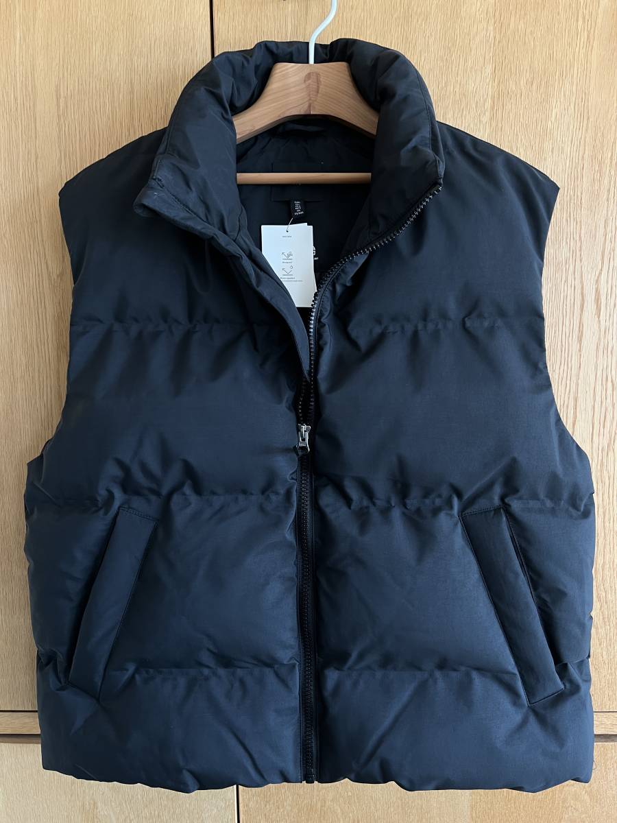 新品 : Size L : H&M 中綿ダウンベスト / 黒 ブラック H&M 新品
