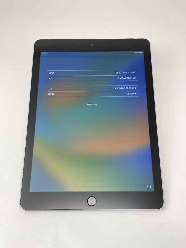 U654【ジャンク品】 iPad 第6世代 9.7インチ 128GB au スペースグレイ