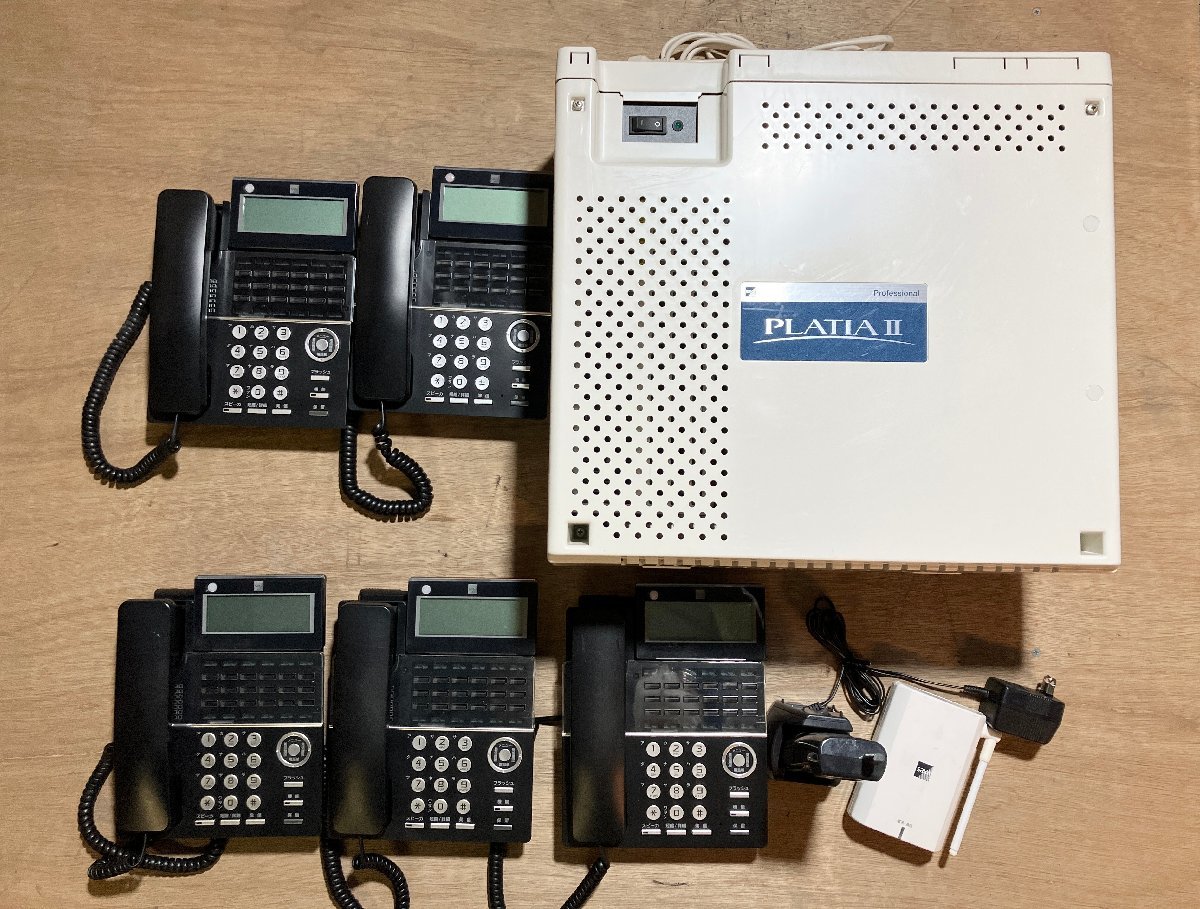 ★SAXA サクサ ビジネスフォン まとめ 主装置 PLATIAⅡ PT1000ⅡPro 電話機 TD810(K) 5台 他 通信機器 オフィス 卸 12.75kg★