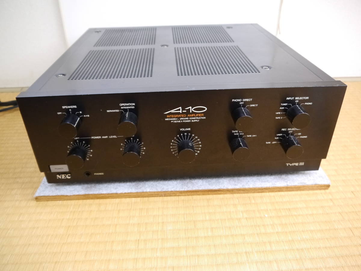 F☆NEC A-10 TYPE III 日本電気 プリメインアンプ ☆中古☆ F☆NECA