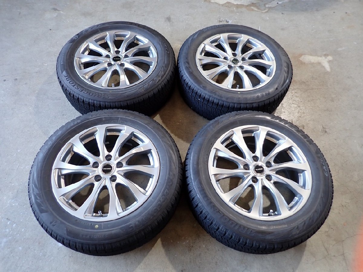 YS3229【送料無料215/60R17】エスティマ CーHR カローラクロス BS 中古スタッドレス ★17×7J 114.3/5H ET45★1円スタート