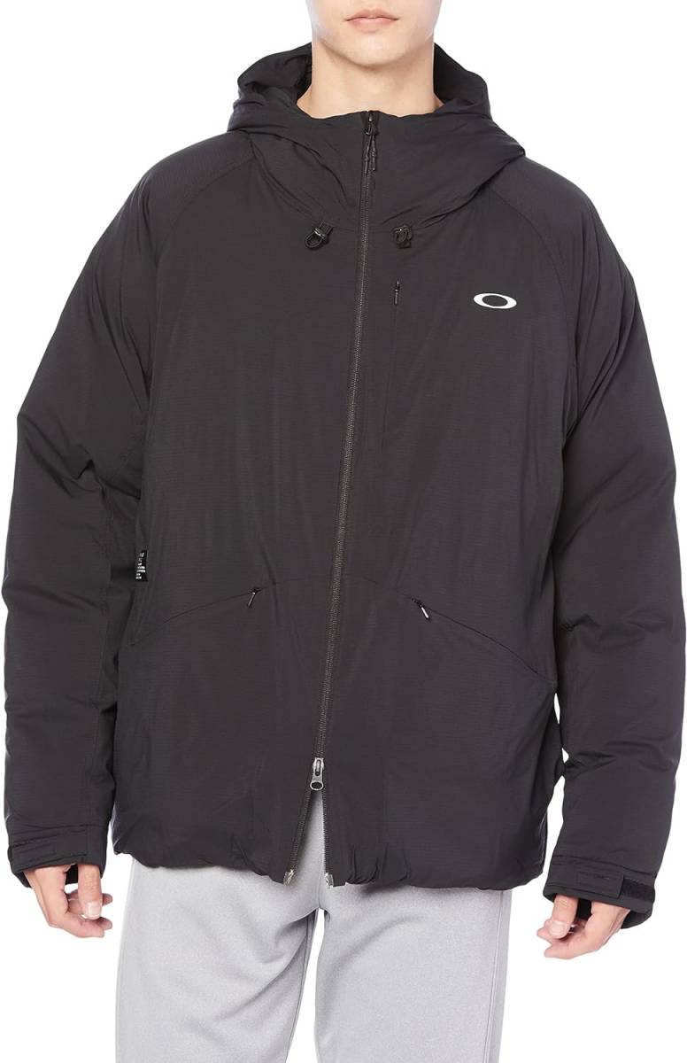 ★ 新品 オークリー OAKLEY ENHANCE FGL INSULATION JACKET 1.0 軽量 撥水 中綿 フード ジャケット パーカー 黒 ブラック US M JPN L