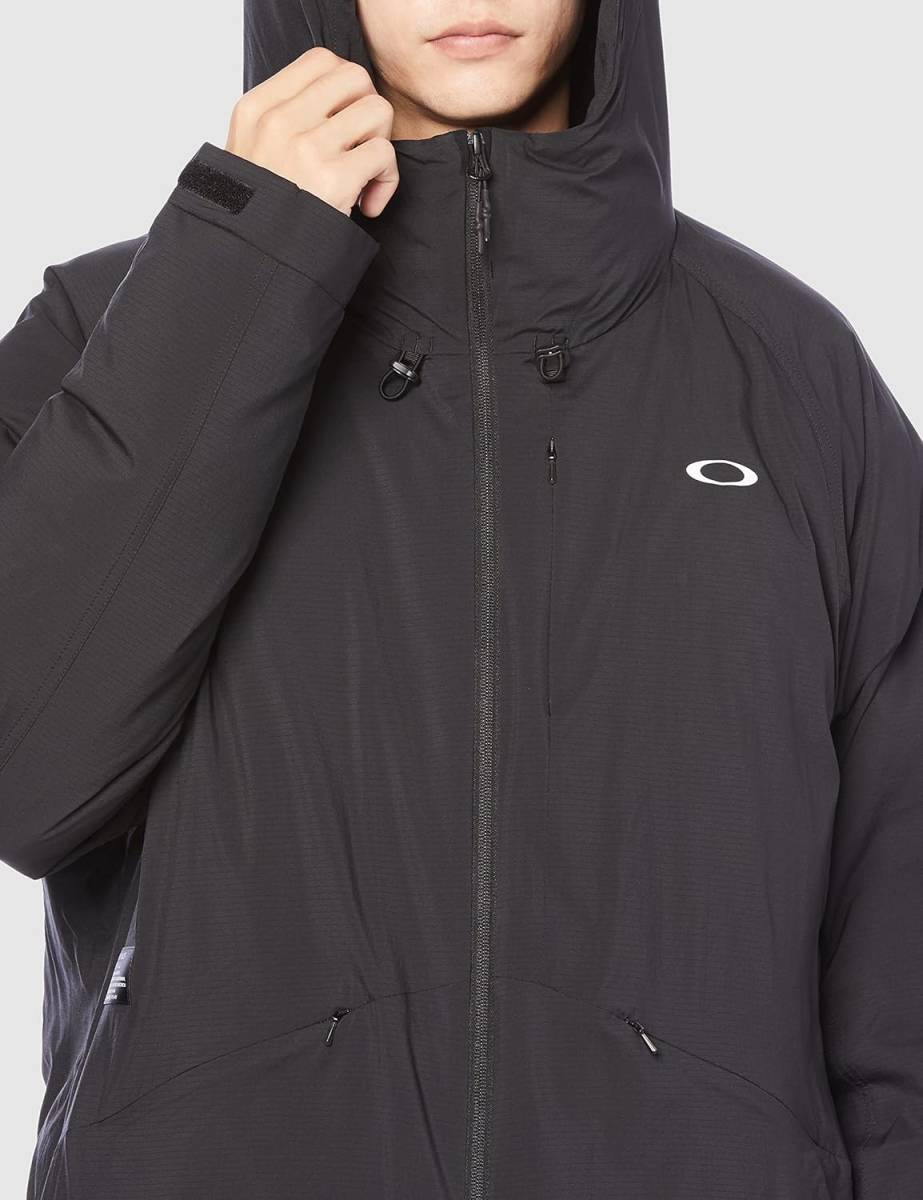 ★ 新品 オークリー OAKLEY ENHANCE FGL INSULATION JACKET 1.0 軽量 撥水 中綿 フード ジャケット パーカー 黒 ブラック US M JPN L